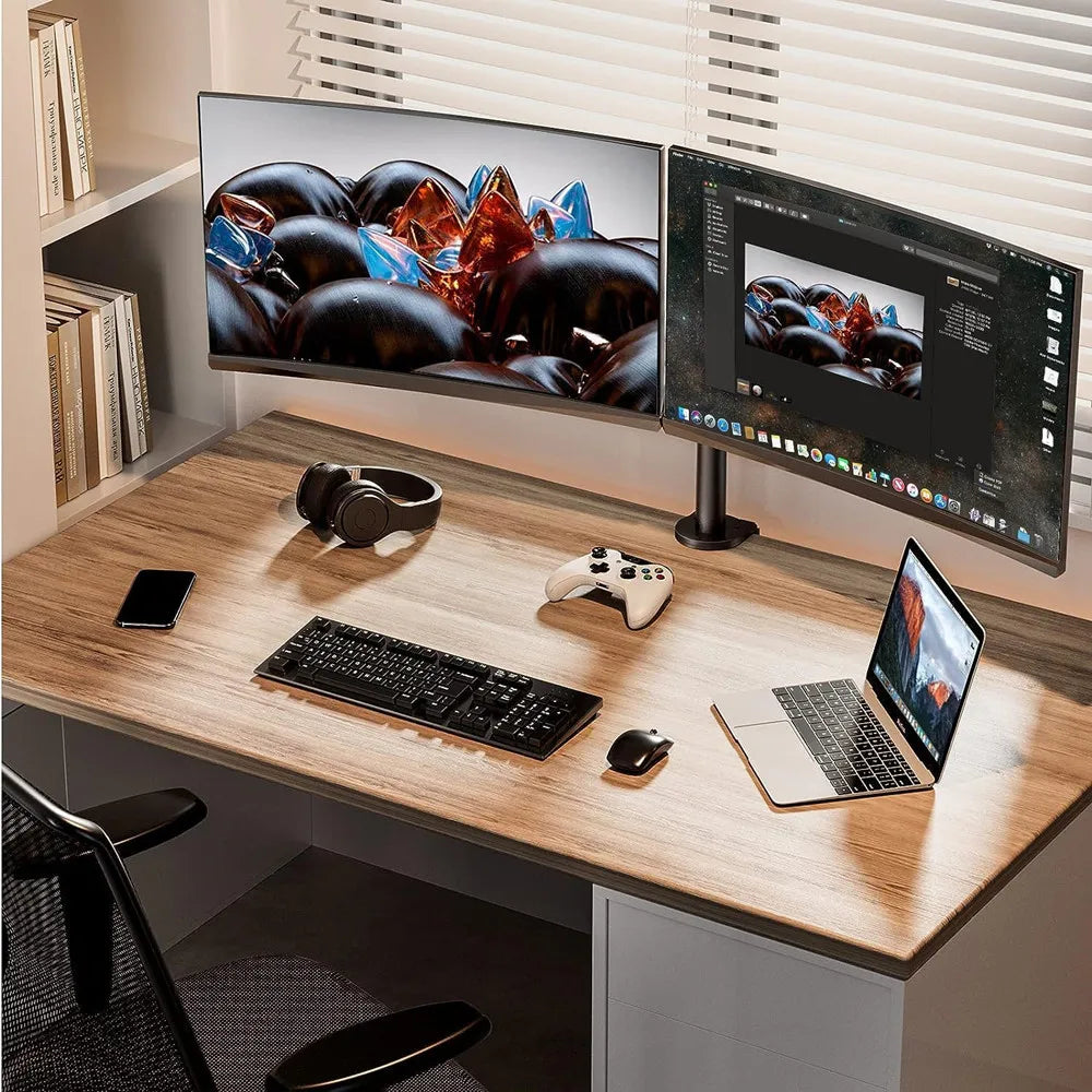 Monitor Desk Mount, Fully Adjustable Dual Monitor Arm for 2 Computer Screens up to 30 inches, Clamp Base Monitor Stand for Desk