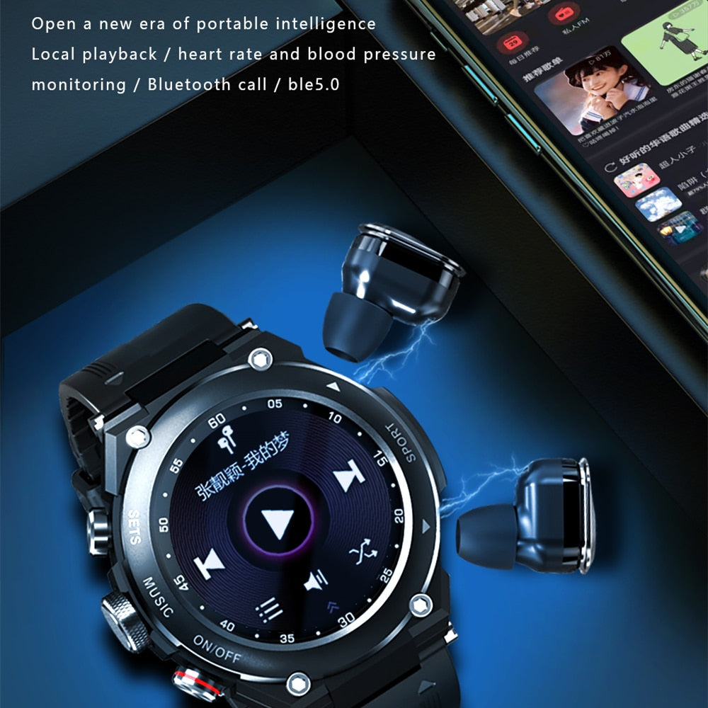 New T92 Smart Watch Bracelet 2 In 1 Tws Wireless Earbuds