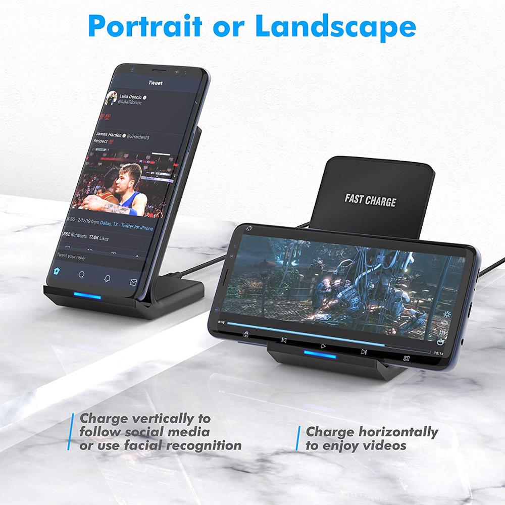 30w Qi Wireless Charger Stand For iPhone 13 12 11 Pro X Xs Max Xr 8 Samsung S21 S20 S10 Fast Charging Dock Station Phone Holder