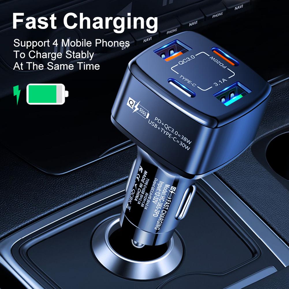 4 in 1 USB Charger 38w Pd Qc3.0 3.1a 2usb Type c Fast Charging
