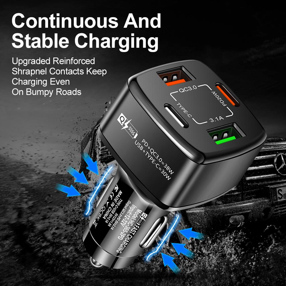 4 in 1 USB Charger 38w Pd Qc3.0 3.1a 2usb Type c Fast Charging