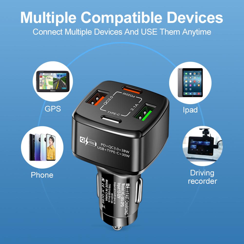 4 in 1 USB Charger 38w Pd Qc3.0 3.1a 2usb Type c Fast Charging