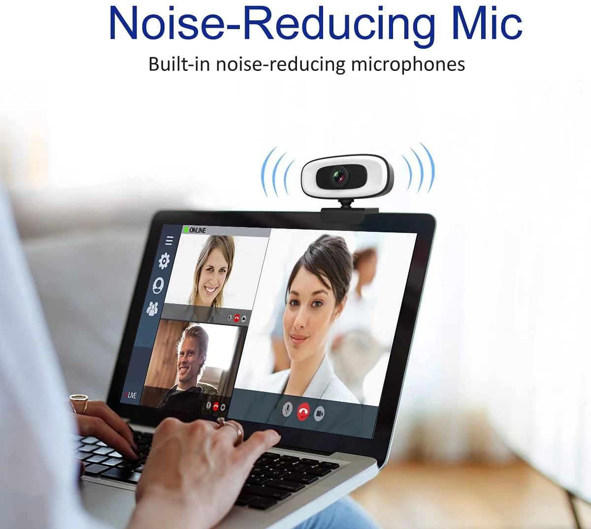 4K Webcam Portable Live Streaming Flexible Full HD For Computer Microphone With Light