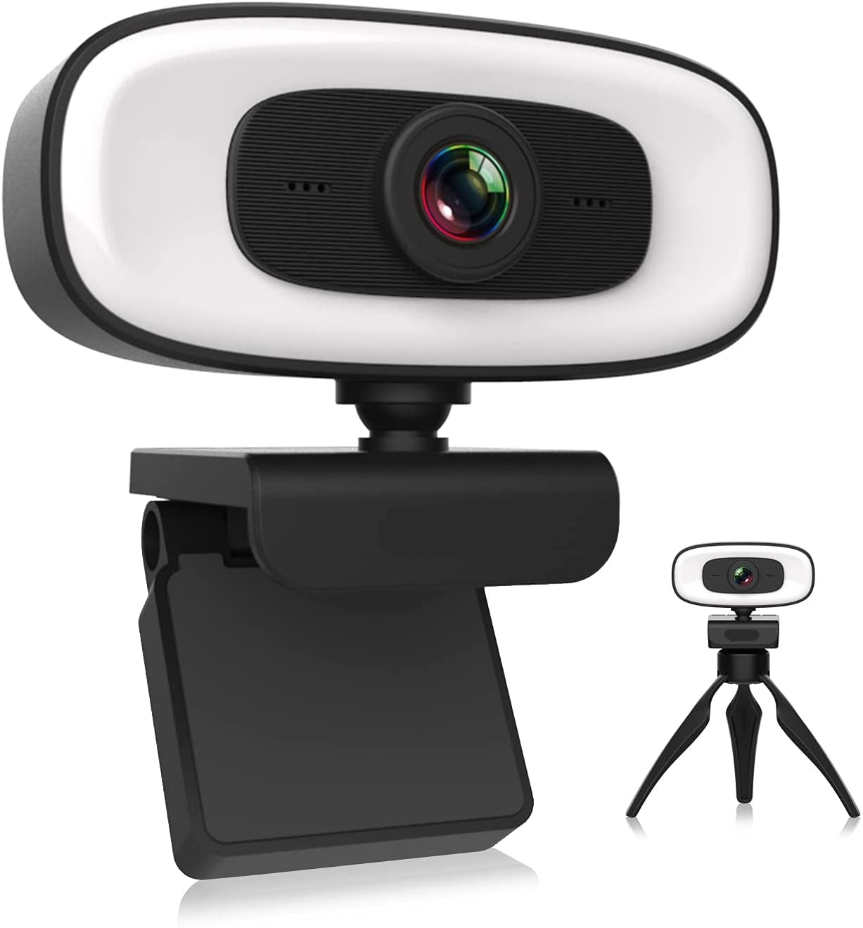 4K Webcam Portable Live Streaming Flexible Full HD For Computer Microphone With Light