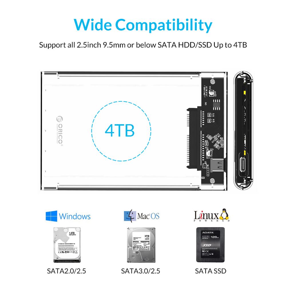 Transparent Hdd Case Sata To USB Enclosure