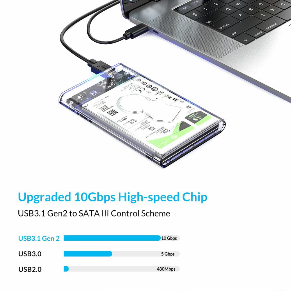 Transparent Hdd Case Sata To USB Enclosure