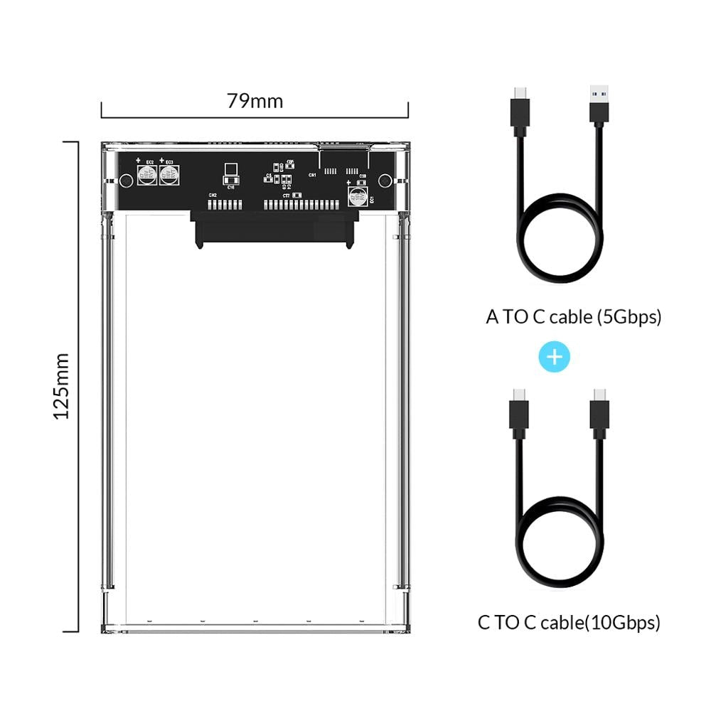 Transparent Hdd Case Sata To USB Enclosure