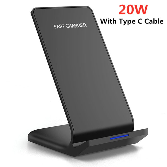 30w Qi Wireless Charger Stand For iPhone 13 12 11 Pro X Xs Max Xr 8 Samsung S21 S20 S10 Fast Charging Dock Station Phone Holder