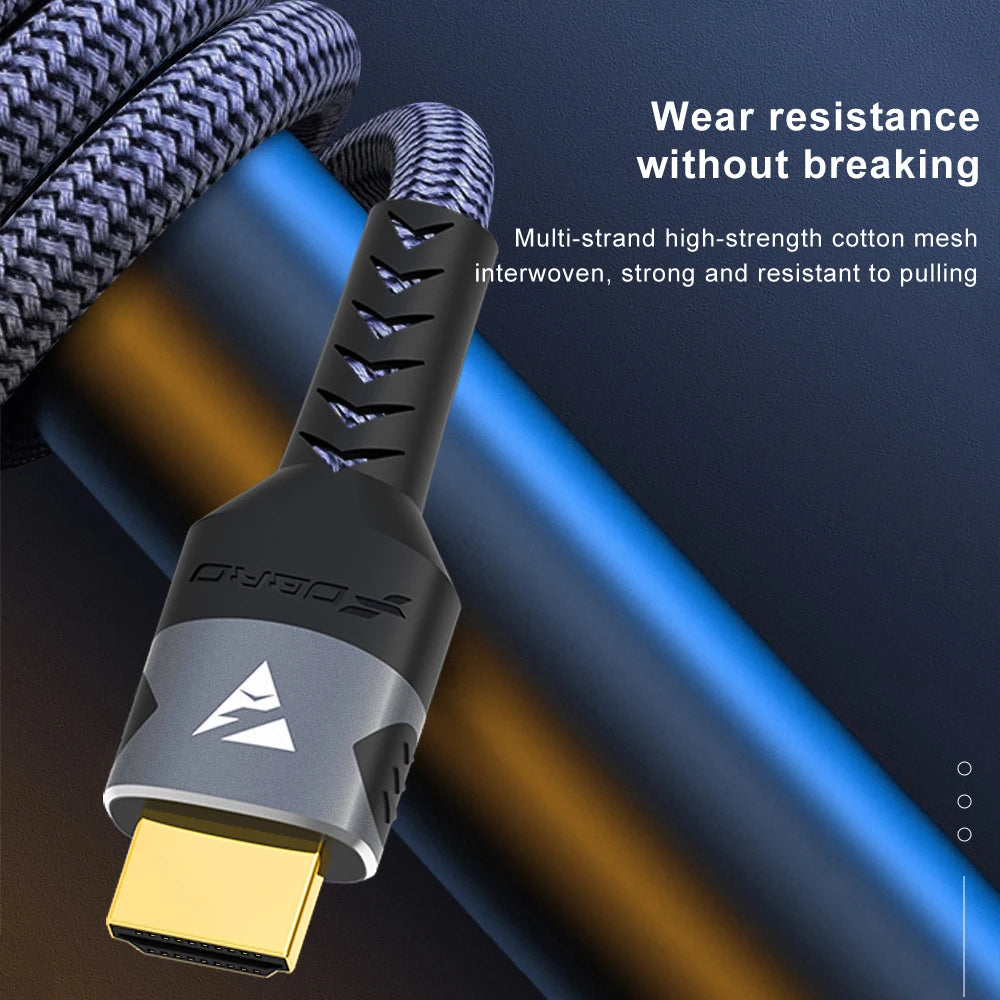 8K HDMI Cable 2.1 48Gbps High Speed HDMI Braided Cord-4K@120Hz 8K@60Hz, DTS:X, HDCP 2.2 & 2.3, HDR 10 for Compatible Laptop/PS5