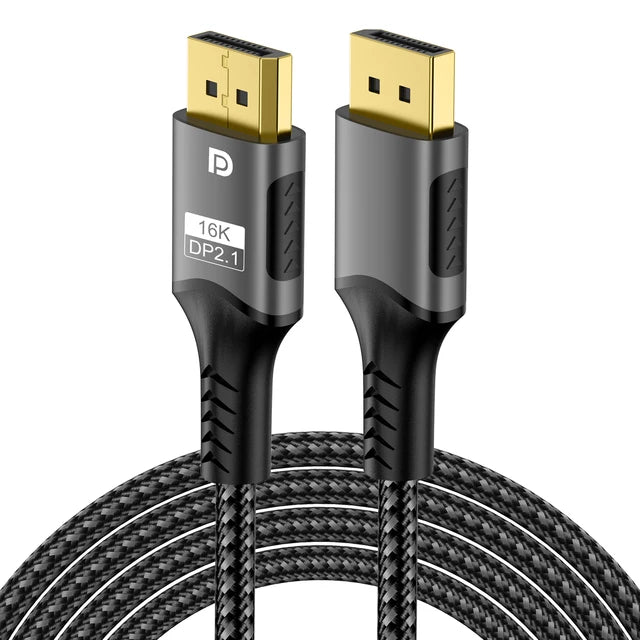 DP 2.1 8K@120Hz 4K@240Hz 80Gbps HDR Video Audio Displayport Cable Display Port for Laptop TV Xbox Projector Gaming Monitor