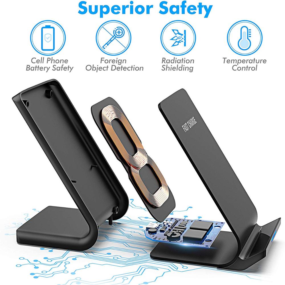 30w Qi Wireless Charger Stand For iPhone 13 12 11 Pro X Xs Max Xr 8 Samsung S21 S20 S10 Fast Charging Dock Station Phone Holder